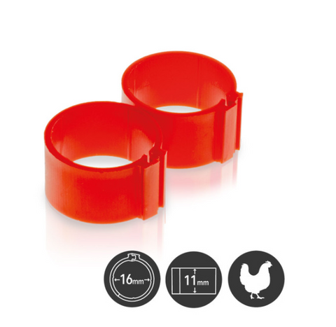 16mm Poultry Leg Rings 10 pack