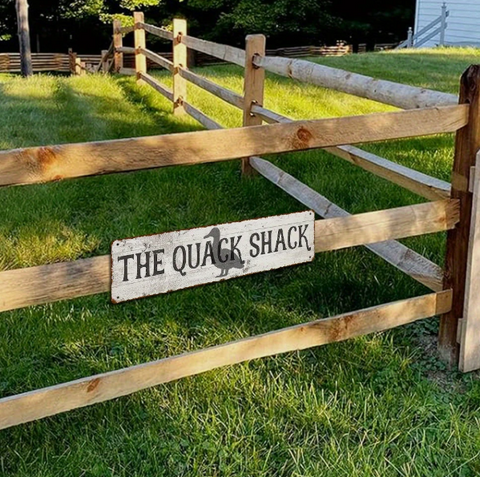 The Quack Shack Metal Coop Sign