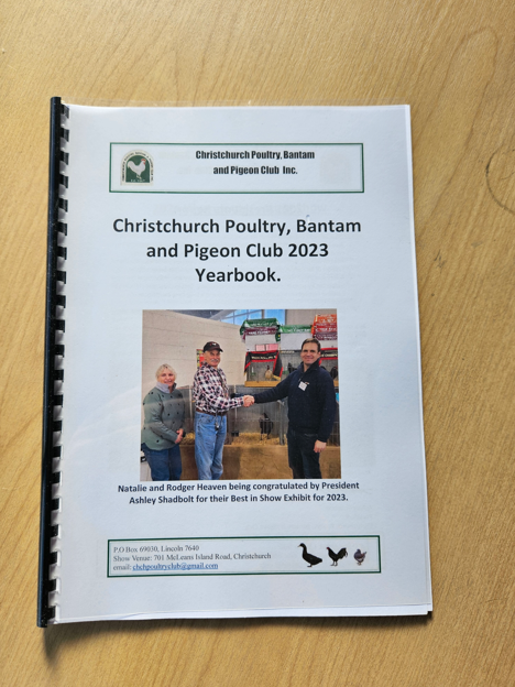 Christchurch Poultry, Bantam and Pigeon Club 2023 Yearbook