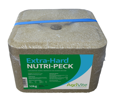 Agrivite Nutri-Peck Extra Hard Poultry Pecking Block 10kg