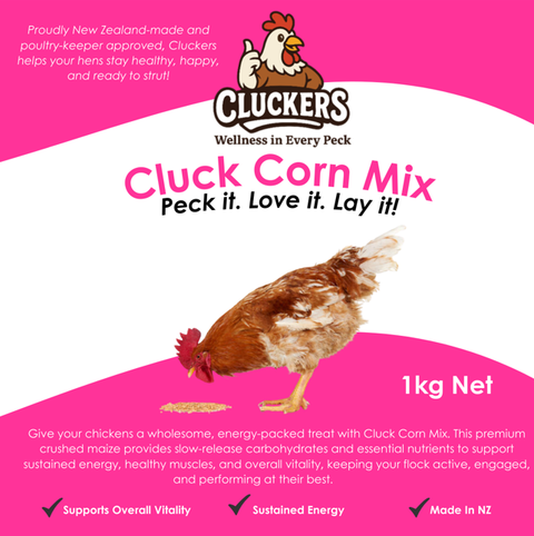 Cluckers "Cluck Corn"  1kg Kibbled Maize