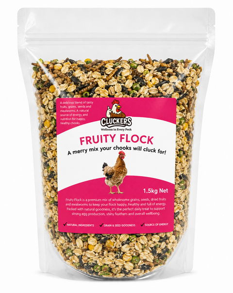 Cluckers Fruity Flock Mix 1.5kg