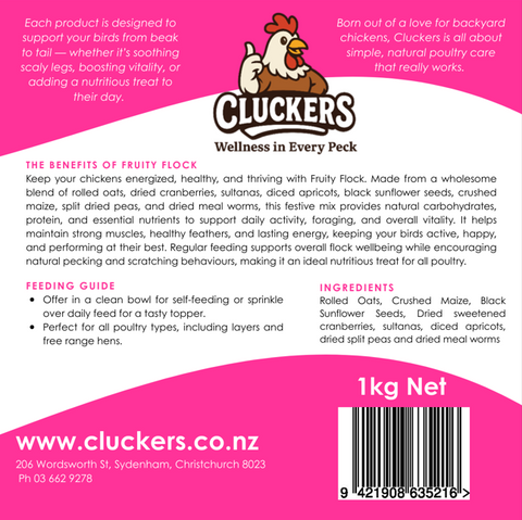Cluckers "Fruity Flock Mix" 1kg