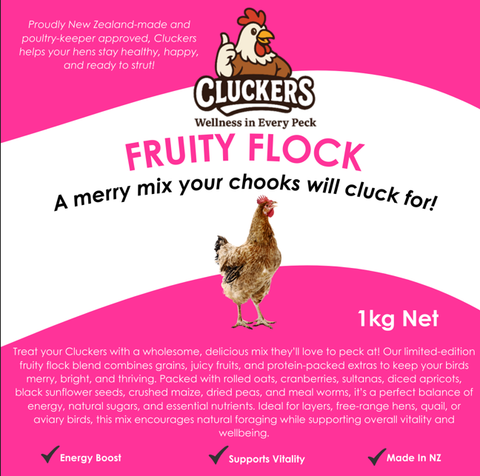 Cluckers "Fruity Flock Mix" 1kg