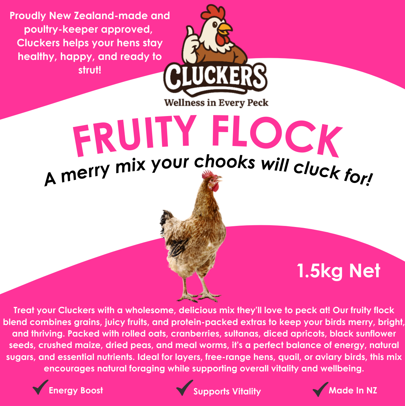 Cluckers "Fruity Flock Mix" 1.5kg