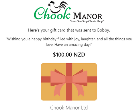 Chook Manor Gift Card