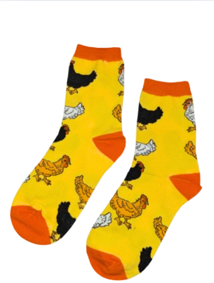 Chicken socks - (orange & yellow)