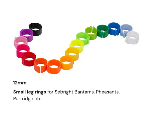 12mm Poultry Leg Rings 10 pack