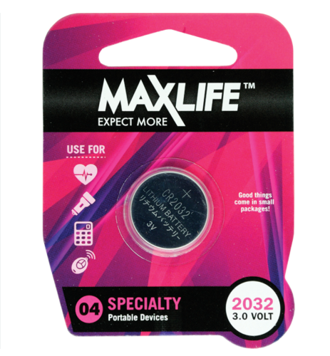 Battery for Digital Button Thermometer- Maxlife