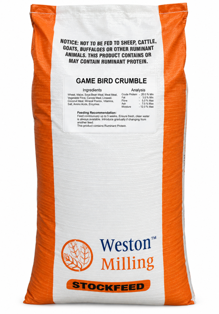 GameBird & Quail Crumble 25kg   (suitable for ducklings upto 5 weeks old)