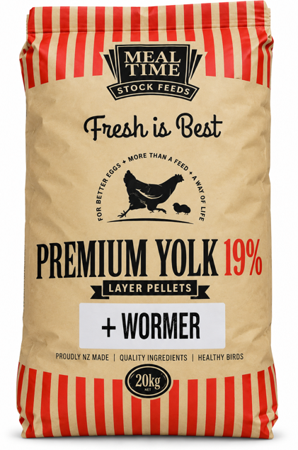 Meal Time Premium Yolk + Wormer 19% Layer Pellets