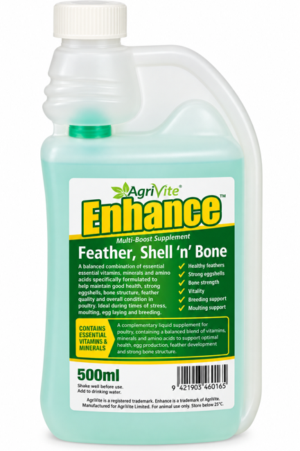 Agrivite Enhance 500ml Feather, Shell 'n' Bone Supplement