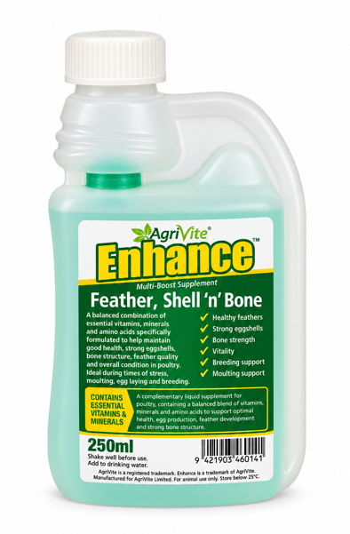 Agrivite Enhance 250ml Feather, Shell 'n' Bone Supplement