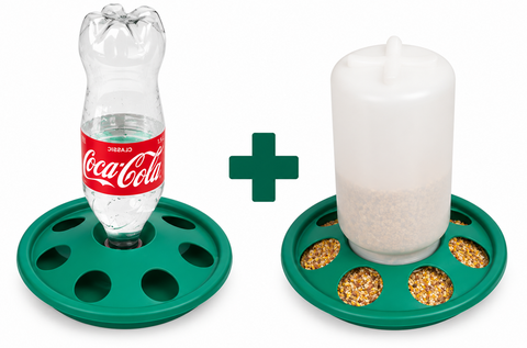 Bottle Drinker and Jar Feeder Combo