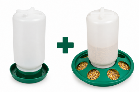 Jar Feeder and Jar Drinker  Chicks 1kg 7 hole Combo