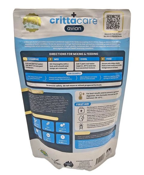 Vetafarm Critta Care Avian 450gm (For Sick/ Injured Birds)