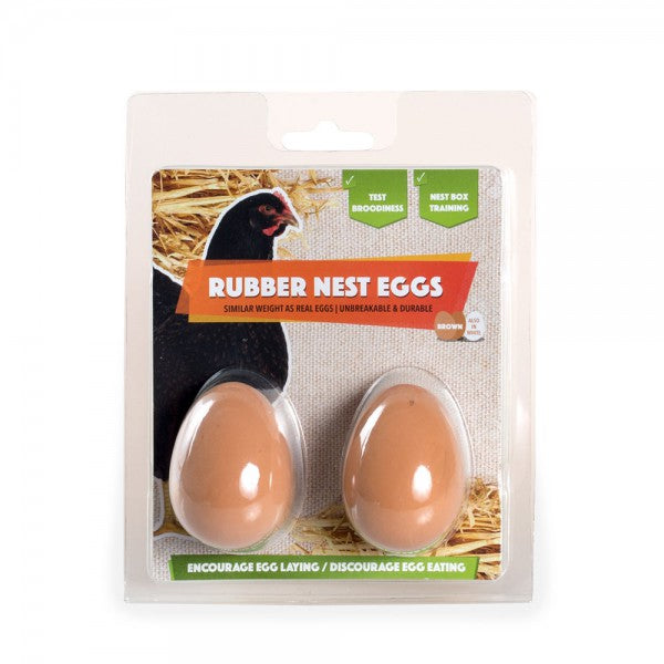Solid Rubber Nest Eggs Brown 2 pack