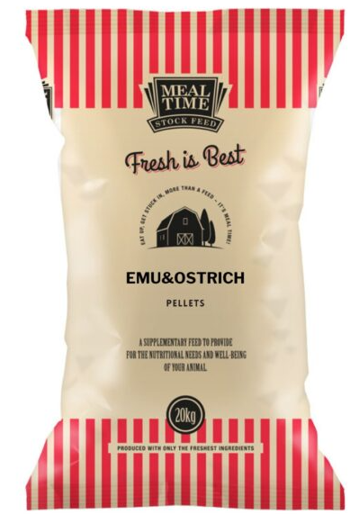 PRE ORDER ONLY-Meal Time Fresh is Best,  Emu & Ostrich Pellets - 20kg